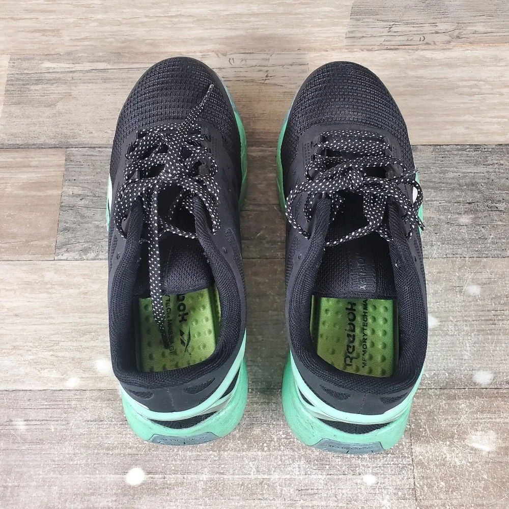 Reebok Nanoflex TR Work Womens Shoes Sz 5 W Black Seafoam Green Composite Toe